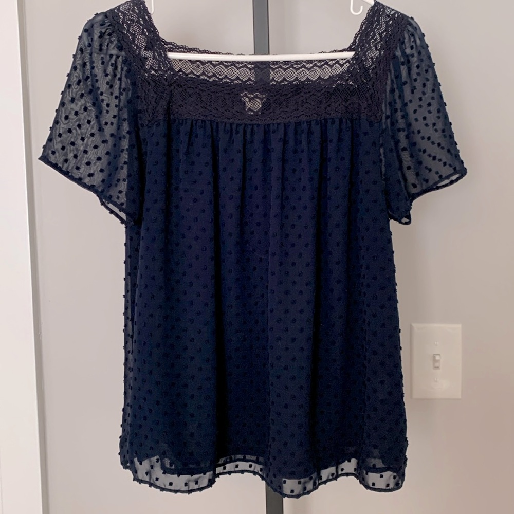 J. Crew pin dot blouse